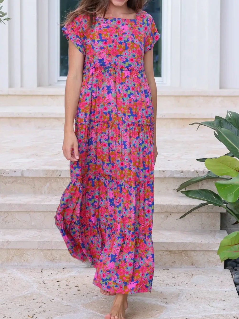 Natural Life Berkley Maxi Dress-Rust Orchid Pink NWT